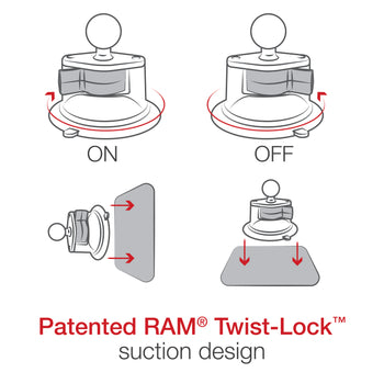 Ram Mount Twist-Lock, Suction Cup Ball Mount