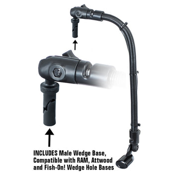 RAM® Transducer Mount with 18" Rod & Wedge for RAM®, Attwood & Fish-On!