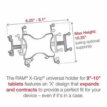 RAM® X-Grip® with RAM® Pod™ I Vehicle Mount for 9"-10" Tablets