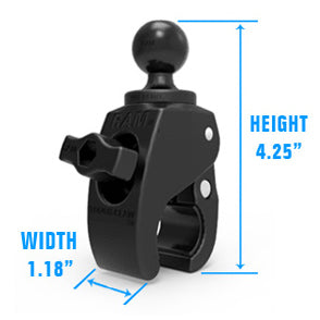 RAM® X-Grip® Large Phone Mount with Tough-Claw™ Small Clamp Base - Long