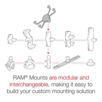  RAM Mounts X-Grip RAM-B-176-A-UN10U - Soporte de teléfono  grande con base de vástago de horquilla de motocicleta con brazo corto para  vástagos de 0.472 in a 1.496 in de diámetro 