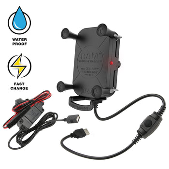 Znee Smart X-Grip Bike Mobile Charger & Phone Holder (5V-2A Black