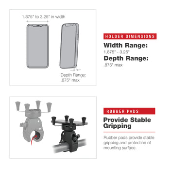 RAM® X-Grip® Phone Mount with Low-Profile Medium Tough-Claw™