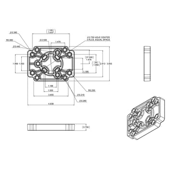 RAM® Adapt-To-RAM™ Hole Pattern Plate Adapter