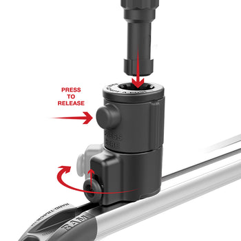 RAM® Tube Jr.™ Holder with Universal Adapt-A-Post™ Track Base - 4