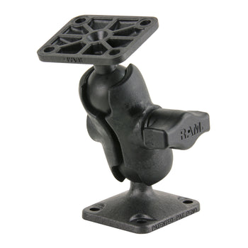 RAM® Composite Double Ball Mount with Rectangle AMPS Plates - Short