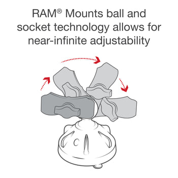 RAM MOUNTS X-Grip Suction Cup Mount for Smartphones - short Arm