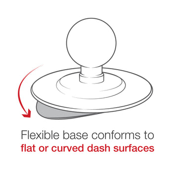 RAM® Flex Adhesive Double Ball Mount with Diamond Plate - B Size Short