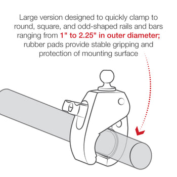 Ram Mount RAP-B-401U Large Tough-Claw w/1 Diameter Rubber Ball