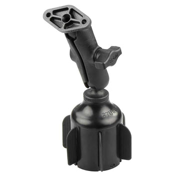 RAM® Stubby™ Cup Holder Mount with Diamond Plate