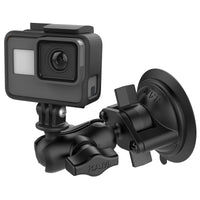 RAM-B-166-A-GOP1U:RAM-B-166-A-GOP1U_1:RAM® Twist-Lock™ Suction Cup Mount with Action Camera Adapter - Short